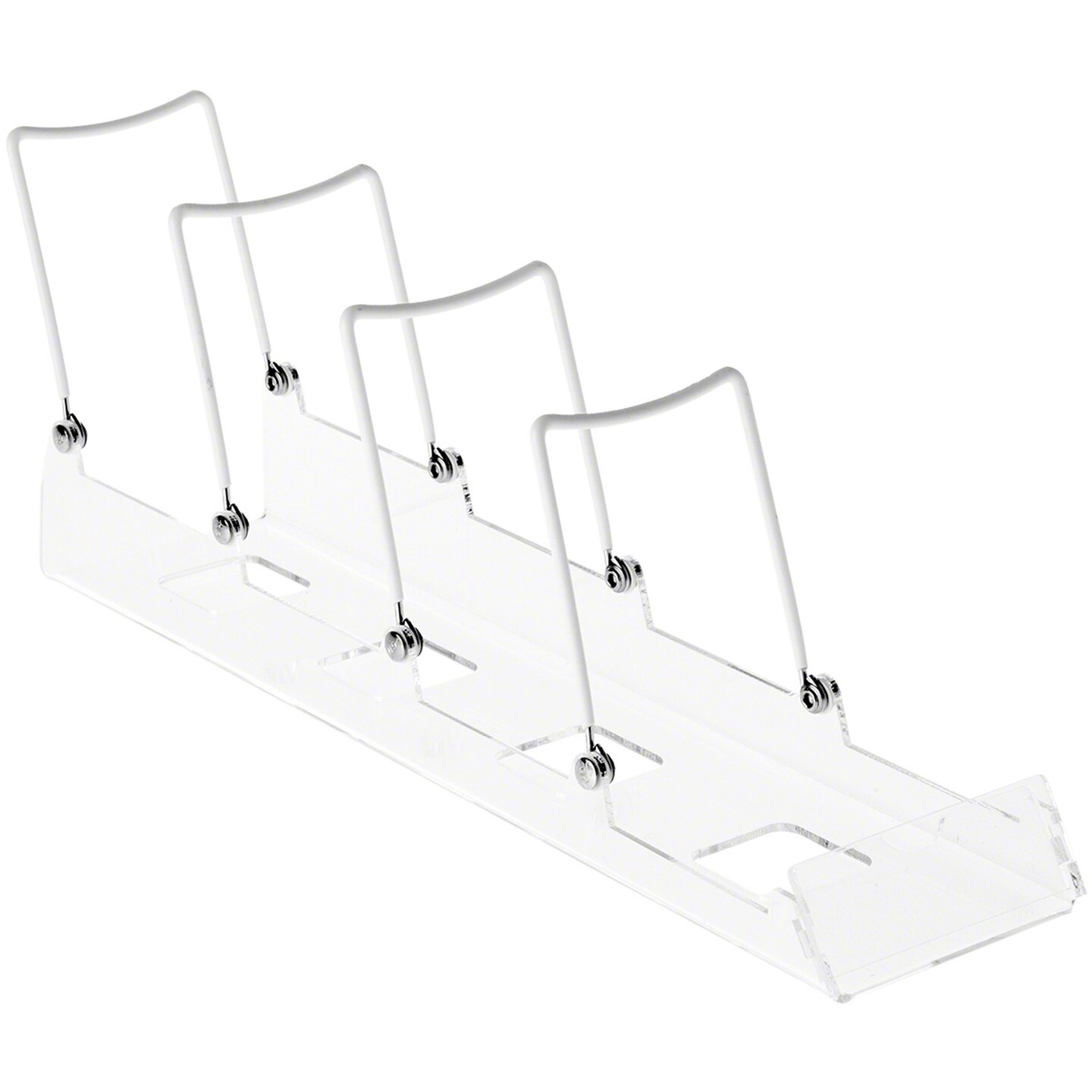 Gibson Holders ADS-4 Adjustable White Wire and Clear Acrylic Display Easel, 3.75&#x22; W x 15.25&#x22; D x 6&#x22; H