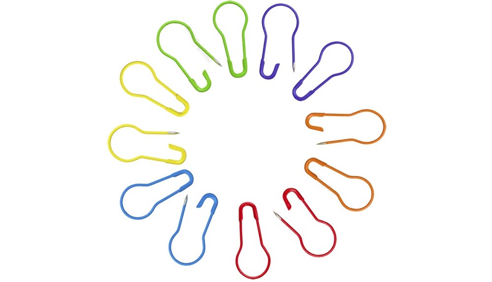 Knitter&#x27;s Colored Safety Pins - Set of 12