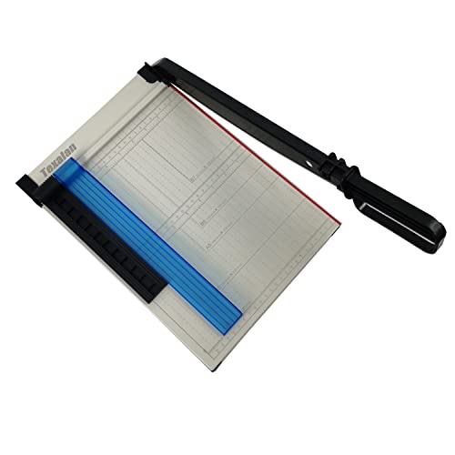 Paper Cutter Letter Size Paper Trimmer 12” Cut Length 12 Sheet Capacity Guillotine Paper Photo Cutter with Magnet Clamp, Paper Guide, Size Guideline