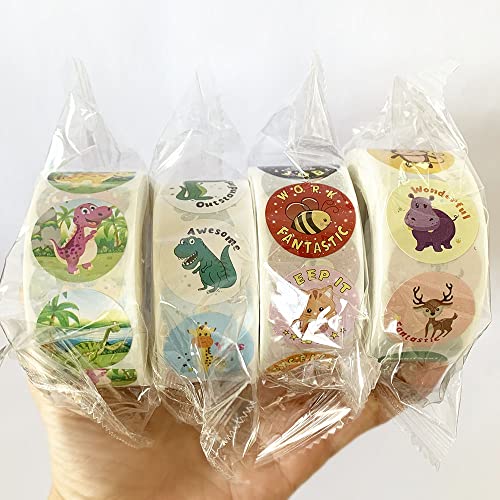 2000 Pieces Teacher Motivational Stickers for Kids Reward Stickers Students Children 4 Roll Motivational Stickers Labels 30 Styles