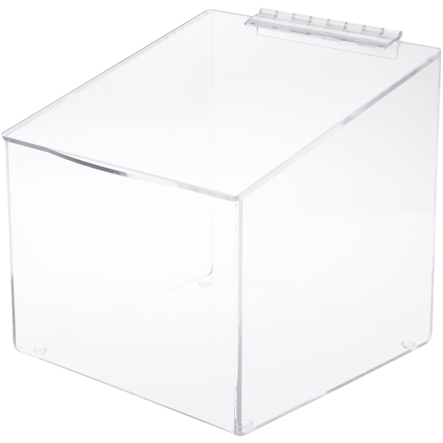 Plymor Clear Acrylic Display Case Box With Angled Top &#x26; Hinged Lid