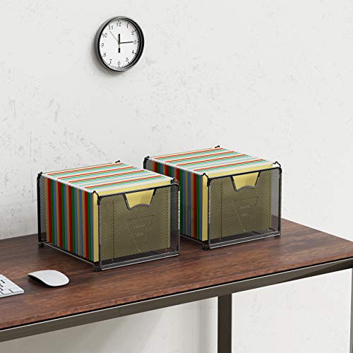 2-Pack SimpleHouseware Mesh Hanging File Organizer, Black