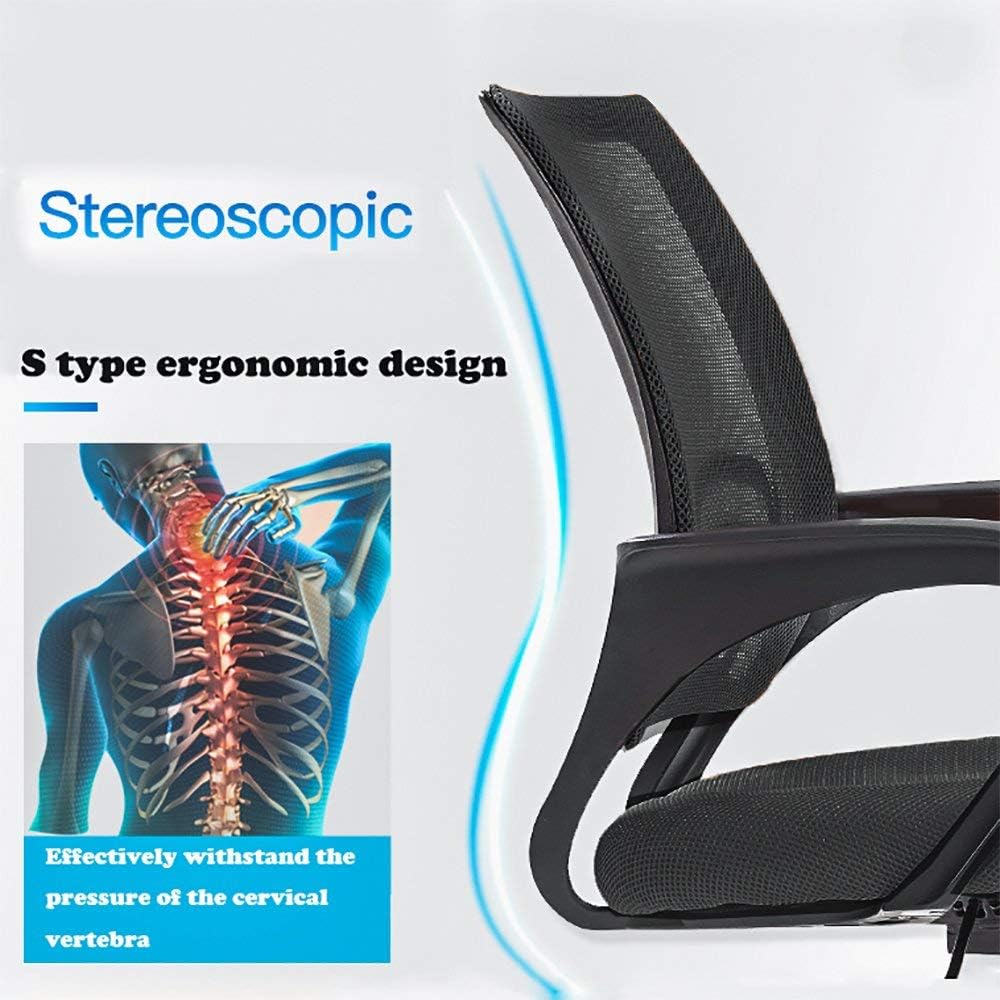 Office Chair Ergonomic Cheap Desk Chair Mesh Computer Chair Lumbar Support Modern Executive Adjustable Stool Rolling Swivel Chair for Back Pain (Black)