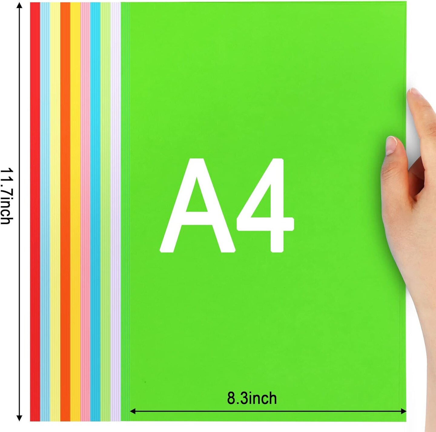 200 Sheets 10 Colors Colored Paper A4 Printer Paper Copy Paper Stationery Paper Multipurpose Colored Printing Paper Origami Paper for DIY Kids Art Craft 8.3" X 11.7"