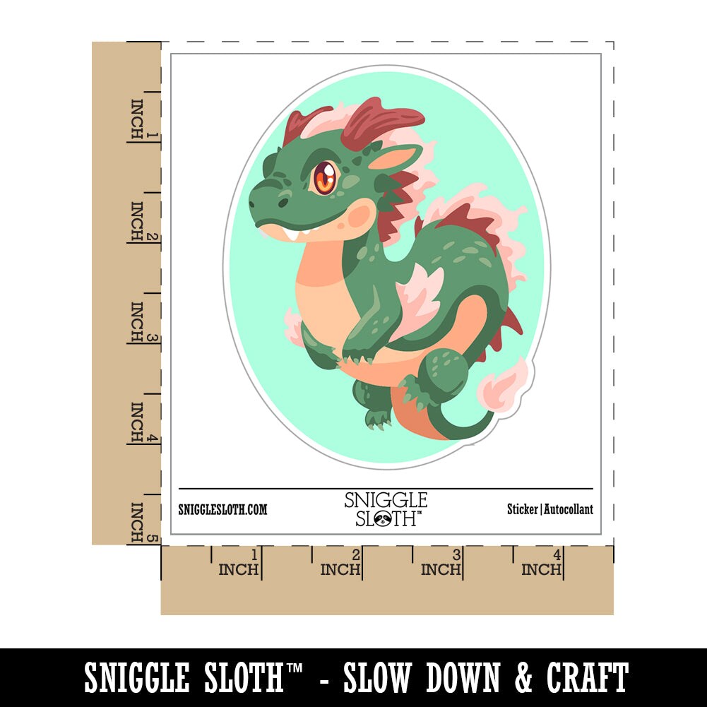 Asian Long Dragon Cloudy Sky Waterproof Vinyl Phone Tablet Laptop Water Bottle Sticker Set - 5 Pack