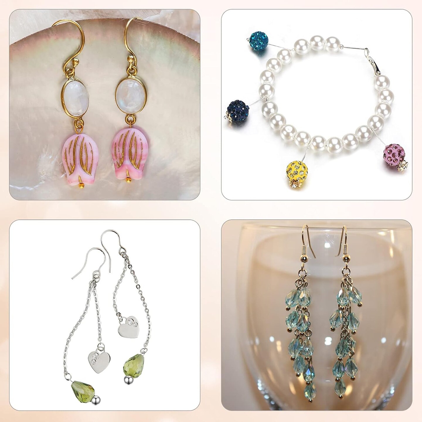 1000 Pieces Jewelry Making Silver Gold 16mm 20mm 25mm 30mm Ball Head Pins Needles Brass Long Craft Head Pins for Jewelry Making Bracelet Earring (Multicolor)