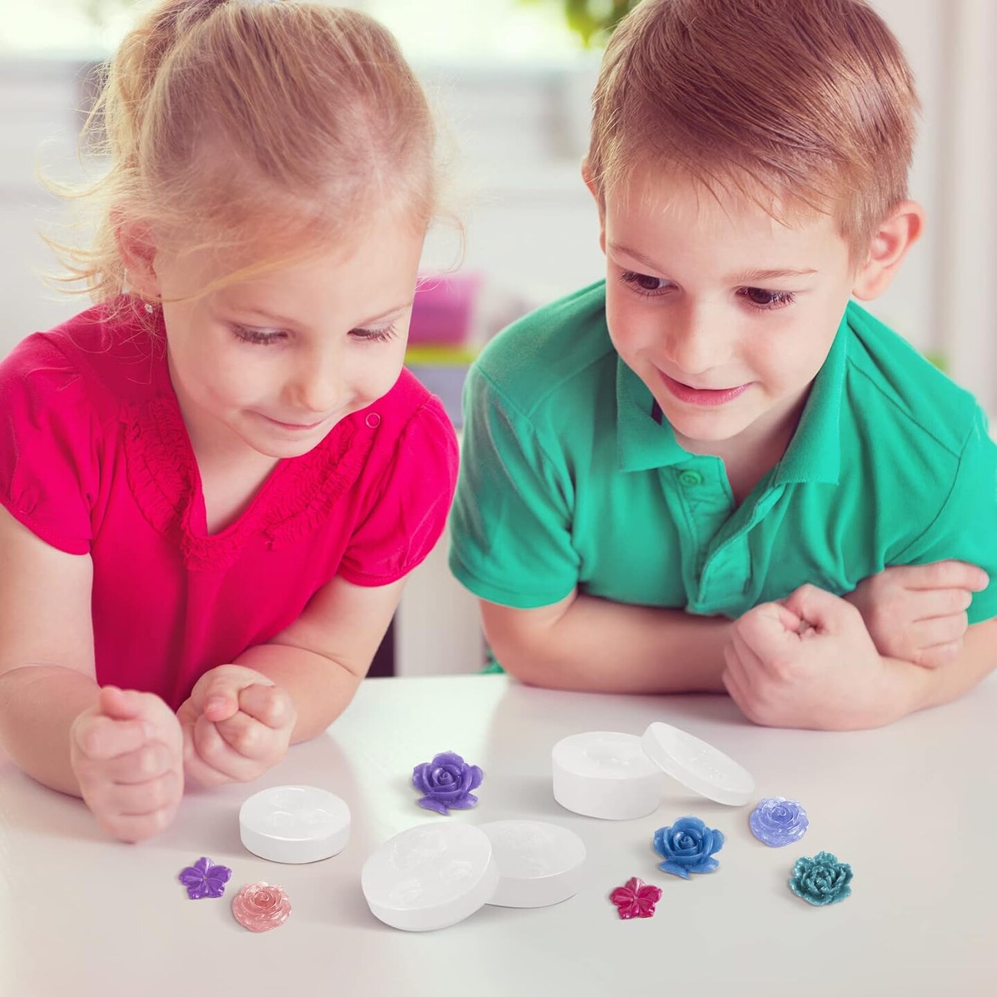 5pcs Mini Mirror Flower Resin Mold, Silicone 3D Flower Crystal DIY Casting Molds, for Earring, Jewelry Pendants Making Tool (8 Different Sizes)