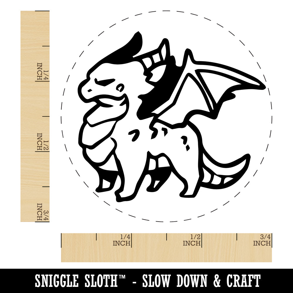 Grumpy Little Winged Dragon Self-Inking Rubber Stamp Ink Stamper for ...