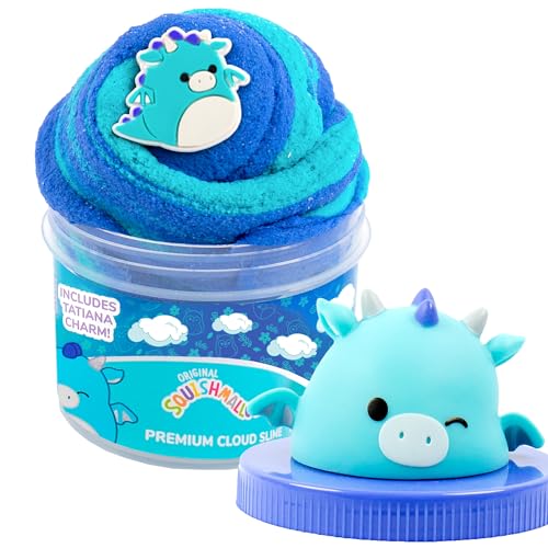 SQUISHMALLOWS Original Tatiana The Dragon Premium Scented Slime, 8 oz. Smooth Slime, Blue Raspberry Scented, 3 Fun Slime Add Ins, Pre-Made Slime for Kids, Great 6 Year Old Toys, Super Soft Sludge Toy