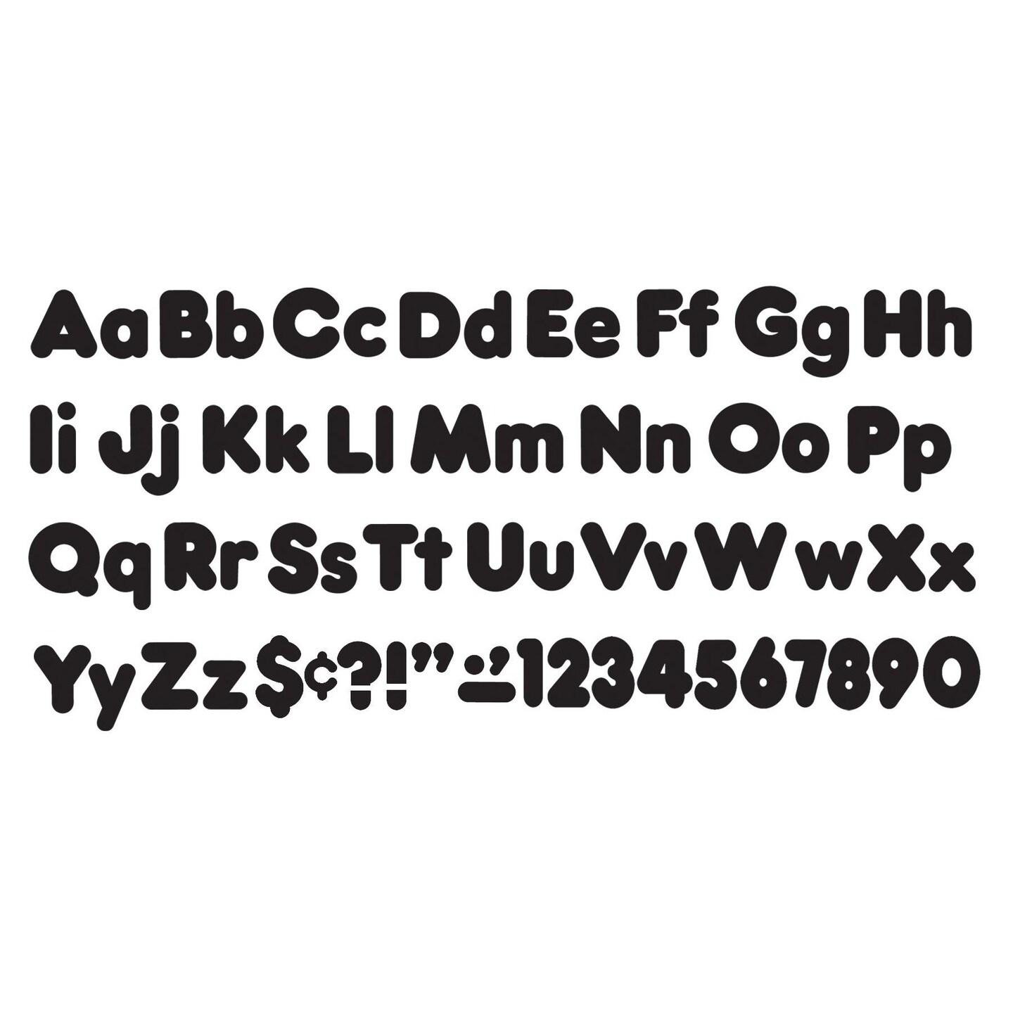 Black 4-Inch Casual Uppercase/Lowercase Combo Pack Ready Letters&#xAE;, 182 Per Pack, 3 Packs