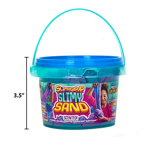 1.5 lbs of Berry Scented Moldable, Stretchable, Expandable Cloud Slime, Blue &#x26; Purple Marbled, Slimy Play Sand in Reusable Bucket, Non Stick, Sensory Activity