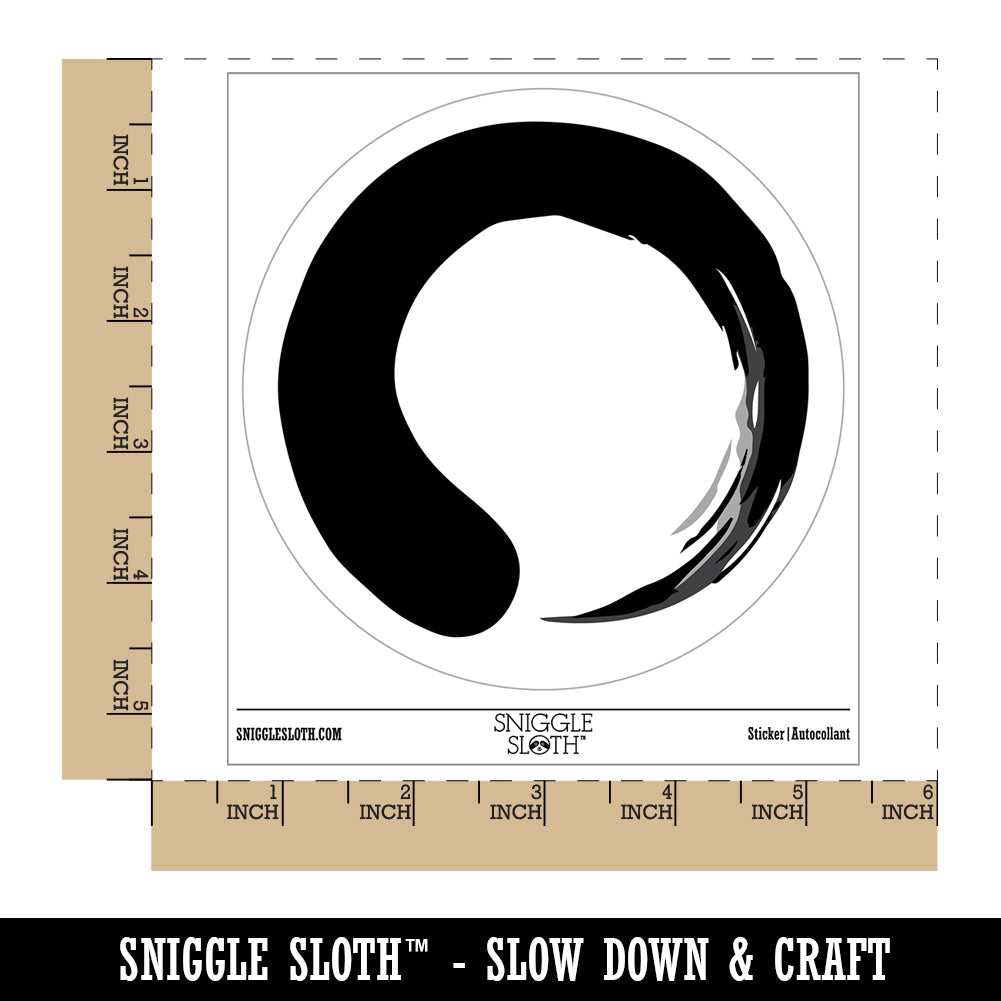 Enso Zen Buddhism Infinity Circle Waterproof Vinyl Phone Tablet Laptop Water Bottle Sticker Set - 5 Pack