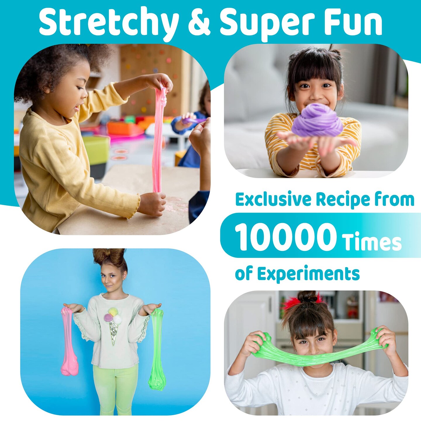 6 Pieces Slime Kit for Girls and Boys, Safe and Fluffy Slime for Kids, Stress Relief Kids Slime Kits for Toddlers, Stretchy Butter Slime