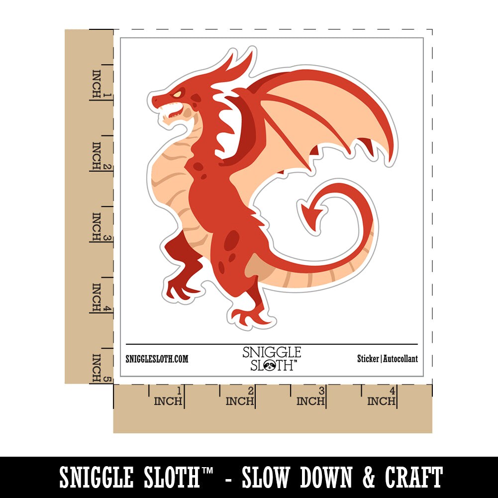 Fierce Wyvern Dragon Fantasy Silhouette Waterproof Vinyl Phone Tablet Laptop Water Bottle Sticker Set - 5 Pack