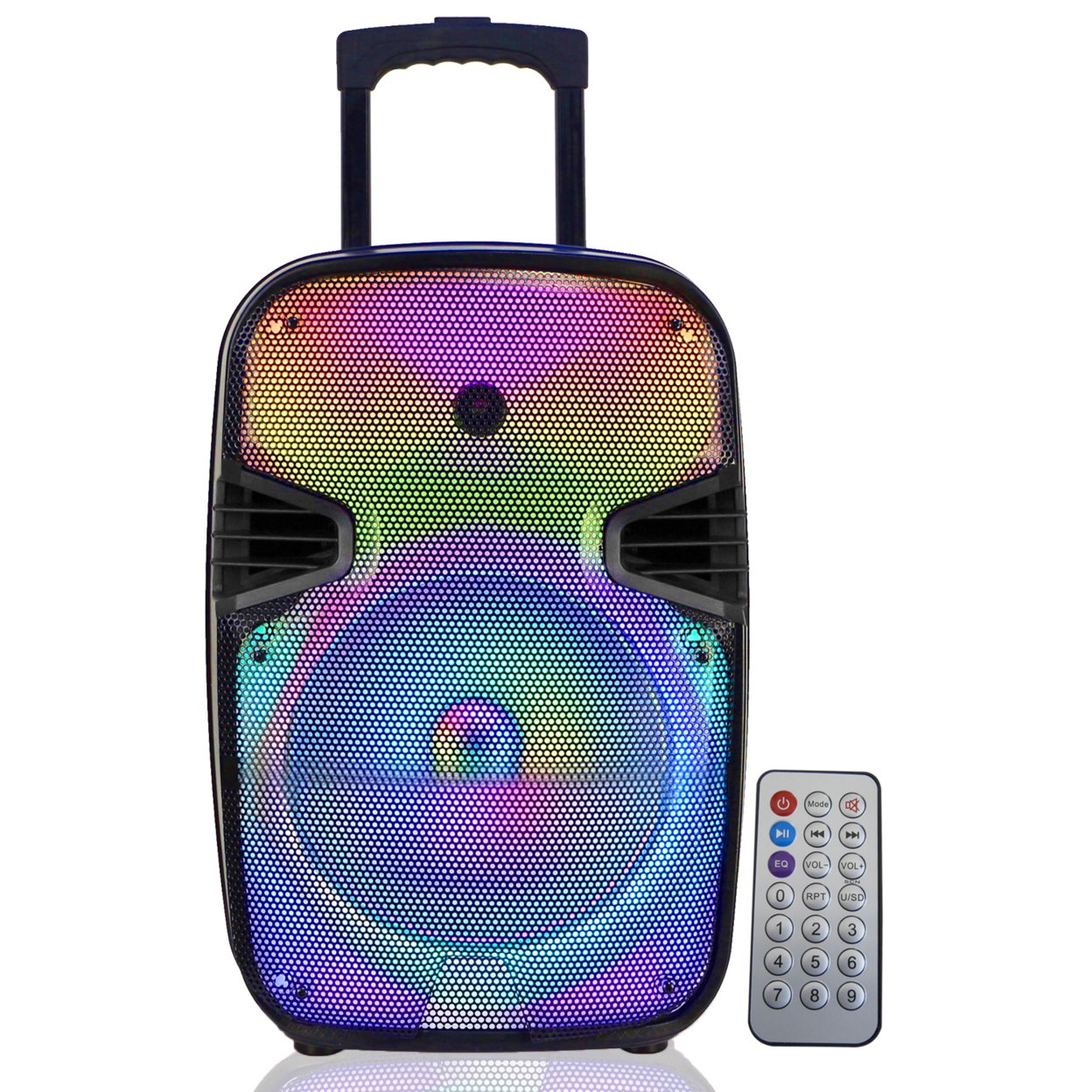 Technical Pro   1500 Watts Rechargeable 12&#x22; Two way Bluetooth Loudspeaker with SD USB 1/4 Microphone InputsLED Visual
