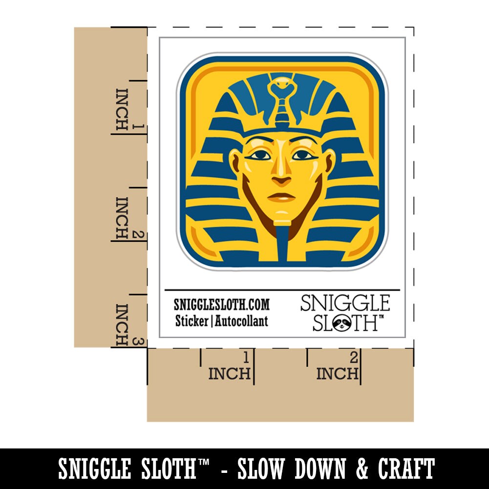 Ancient Egyptian Pharaoh with Crown Waterproof Vinyl Phone Tablet Laptop Water Bottle Sticker Set - 5 Pack