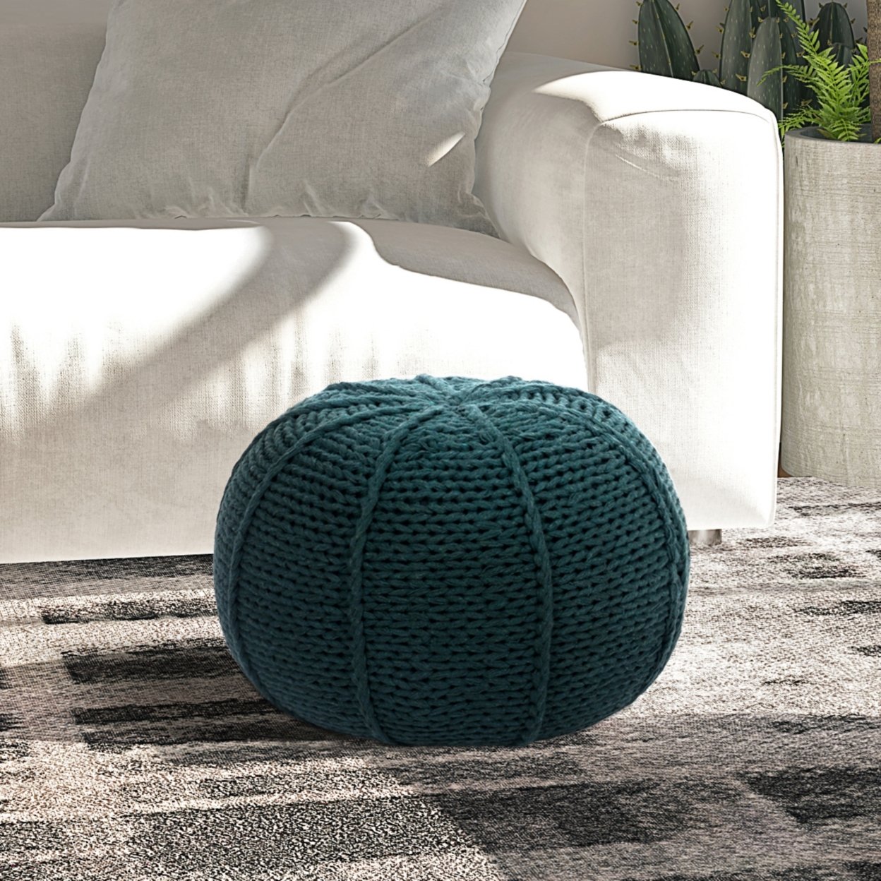 Loft Lyfe Bryden Bean Bag-Hand Knitted-Foam Beads Filling-Tear Resistant