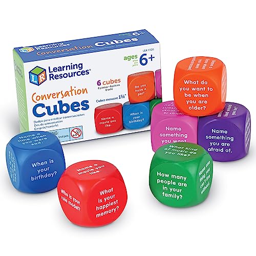 6 Pieces Ages 6+ Foam Cubes for Social-Emotional Learning School Counselor Supplies Speech Therapy Toys Ice Breaker Cubes