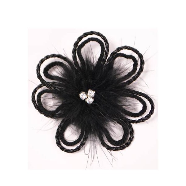 Jeweled Feather Daisy Brooch