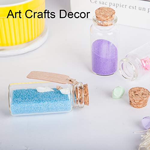 64 PCS Cork Stoppers Glass Bottles, DIY Decoration Small Tiny Glass Jars Favors,Mini Vials Cork,10ml Storage Container for Art Crafts for Wedding Party Supplies
