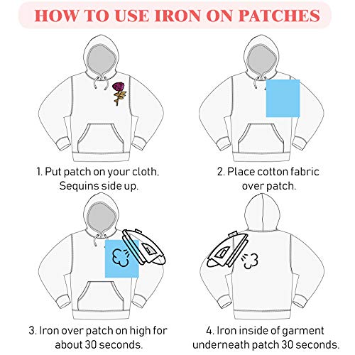 10 Pieces Purple Sequin Iron-on Patches DIY Embroidered Patches Sew On Sequins Applique Glitter Sequin Lips Lipstick Patch Clothing Repair Patch for Woman Girl Garment Bag Shoes Caps Decor