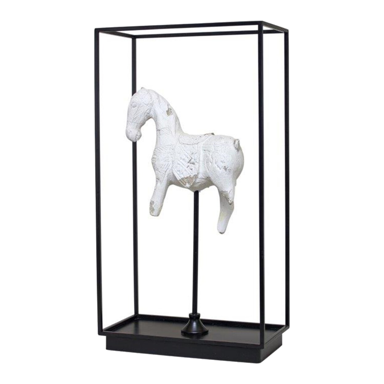 Melrose Framed Horse Salvage 13.5&#x22;L X 25&#x22;H Iron, Resin