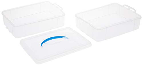 Snapware Snap &#x27;N Stack Portable Storage Bin for Tools and Craft, 14.1 x 10.5-Inch Clear BPA-Free Container, Tool Box with Stackable Trays, Microwave, Freezer and Dishwasher Safe