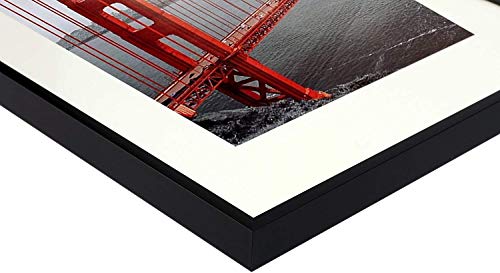 11x14 Aluminum Frame, 8x10 Photo with Ivory Mat for Wall Display, Sawtooth Hanger, Swivel Tabs, Spring Clips Great for Photos, Artworks, Posters (Black, 1-Pack)