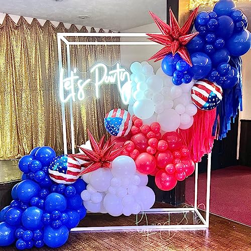 60-Piece Red, White, and Blue Balloons Set - 12-Inch Latex Balloons with Confetti Balloons for Independence Day, Veterans Memorial, Patriotic 4th of July, Anniversary, and Birthday Party Decorations