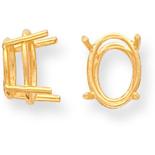 14K Gold 4 Prong Oval Wire Basket Setting (3.00x4.00 to 10.00x14.00mm)