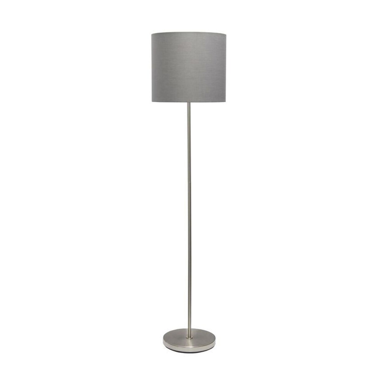 Simple Designs   Brushed NIckel Drum Shade Floor Lamp - Gray