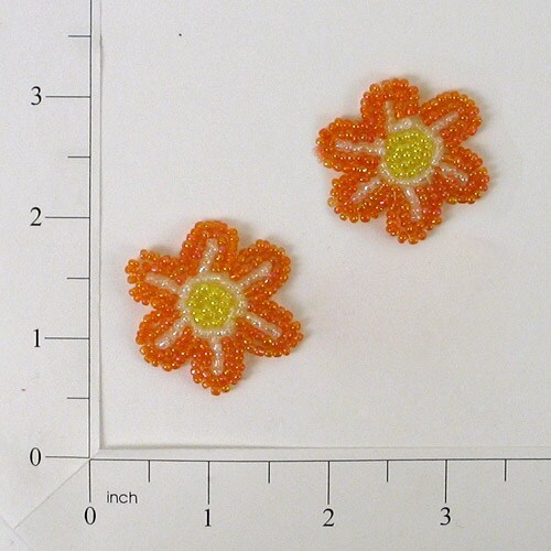 Posy Beaded Applique/Patch Pack of 2