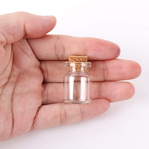 24 Pieces Mini Glass Bottles with Cork Stoppers 5ml DIY Art Crafts Storage Container,Tiny Glass Vials Cork for Wedding Decoration,Small Glass Corks Jars Party Favor