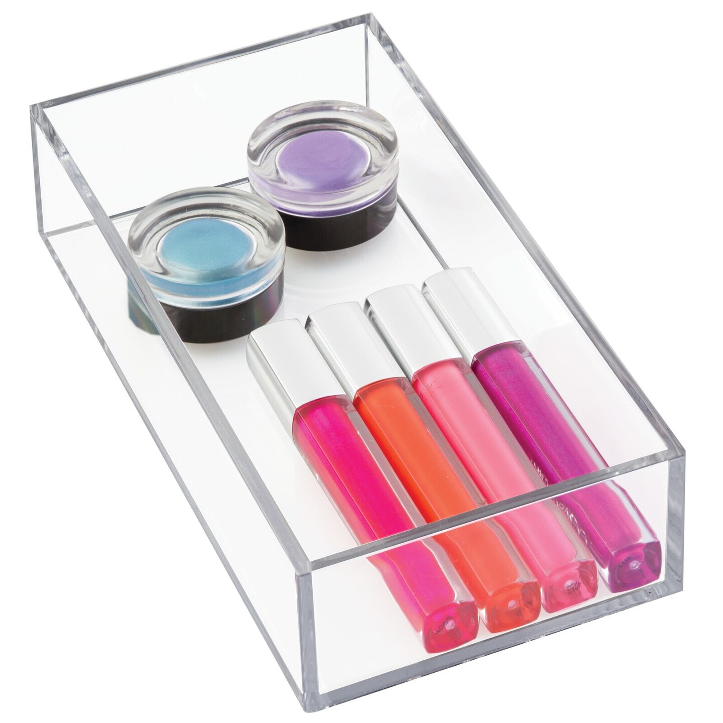 mDesign Plastic Makeup Vanity Drawer Organizer Tray, 3 Pack