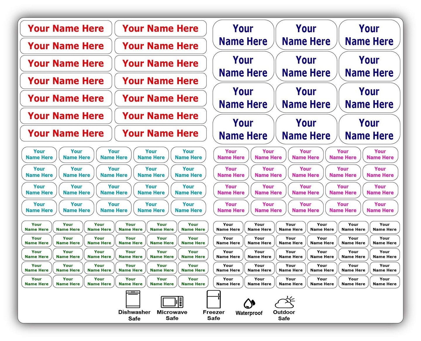126 Personalized Waterproof Name Labels. Press and Stick Multi use Custom Name  Labels. Highly Durable Customized Name Stickers with Permanent Self  Adhesive. Great for School, Daycare or Camp