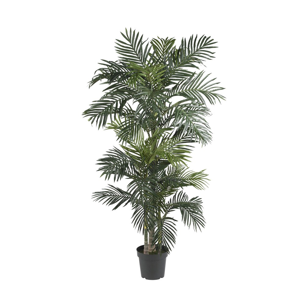 Nearly Natural   6.5 Golden Cane Palm Silk Tree - Green
