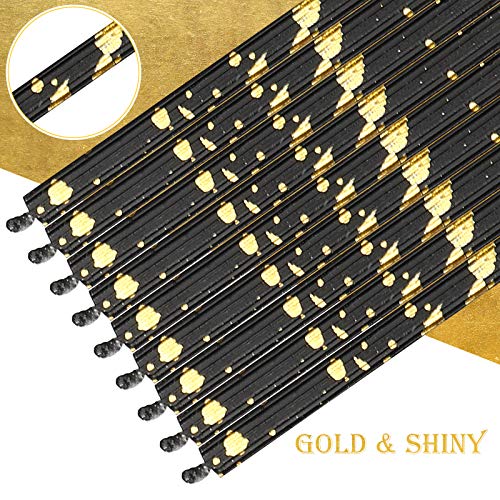 24 Pieces Birthday Candles Long Thin Cake Candle Cupcake Candles for Birthday Wedding Anniversary Graduation Retirement Party Decoration (Black Gold)