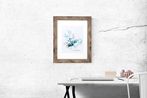 100% Solid Wood Brown 11x14 Picture Frame 2 Pack Display Picture 8x10 with Mat, HD Glass Inside, Rustic Wooden Photo Frames for Wall Mounting