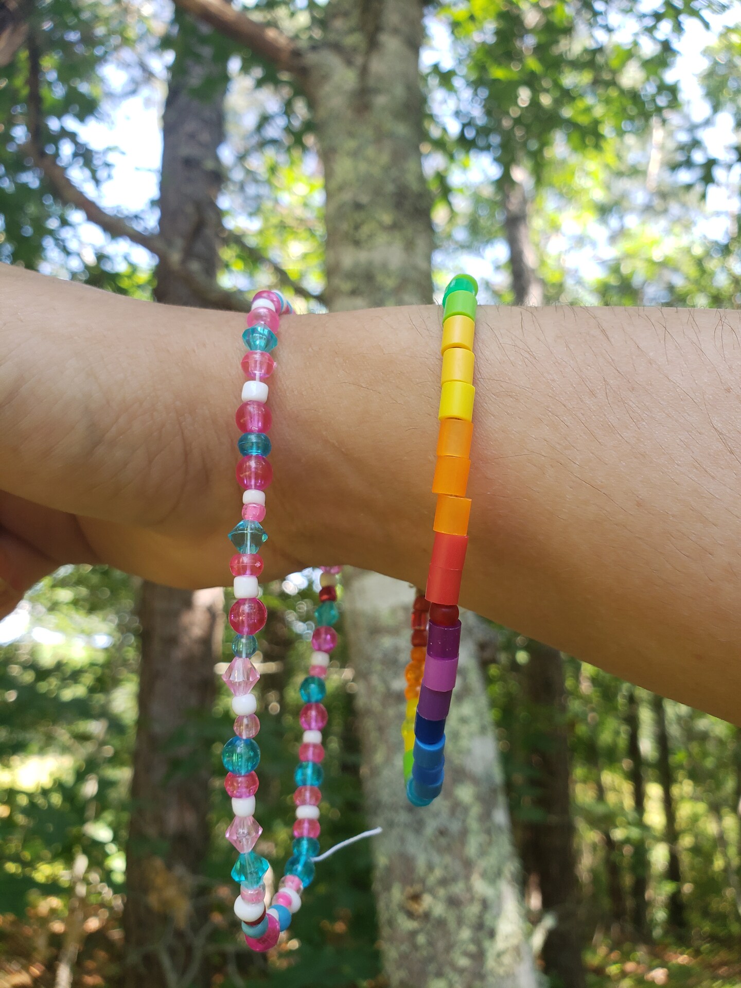 Woven Rainbow Seed Bead Bracelet