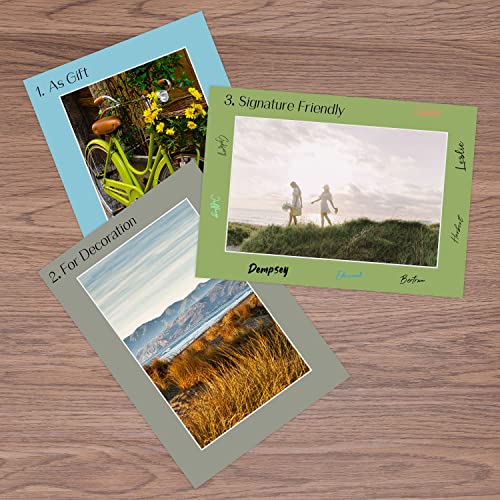 Pack of 25 Acid Free , Mix 5x7 Photo Mats Mattes Matting with White Core Bevel Cut for 4x6 Pictures in Premier