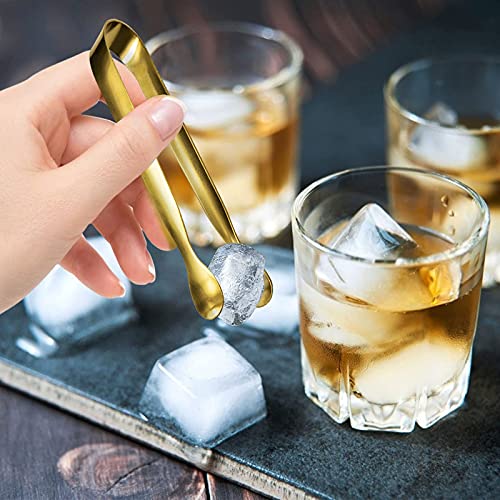 12 Pcs Serving Tongs, Small Serving Utensils for Parties Catering Gold Tongs, Food-Grade 304 Stainless Steel Mini Serving Tongs Appetizer Tongs for Tea Party Coffee Bar, 4&#x22; Sugar Tongs - Gold