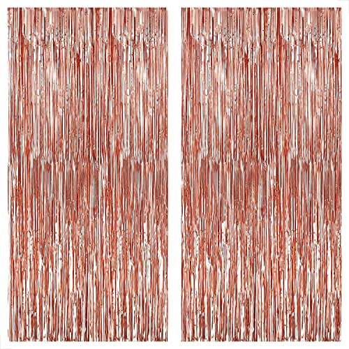 KatchOn, Pink Backdrop for Pink Party Decorations - XtraLarge 6.4x8 Feet,  Pack of 2, Pink Foil Fringe Curtain, Pink Fringe Backdrop for Pink Streamers  Party Decorations, Pink Birthday Decorations