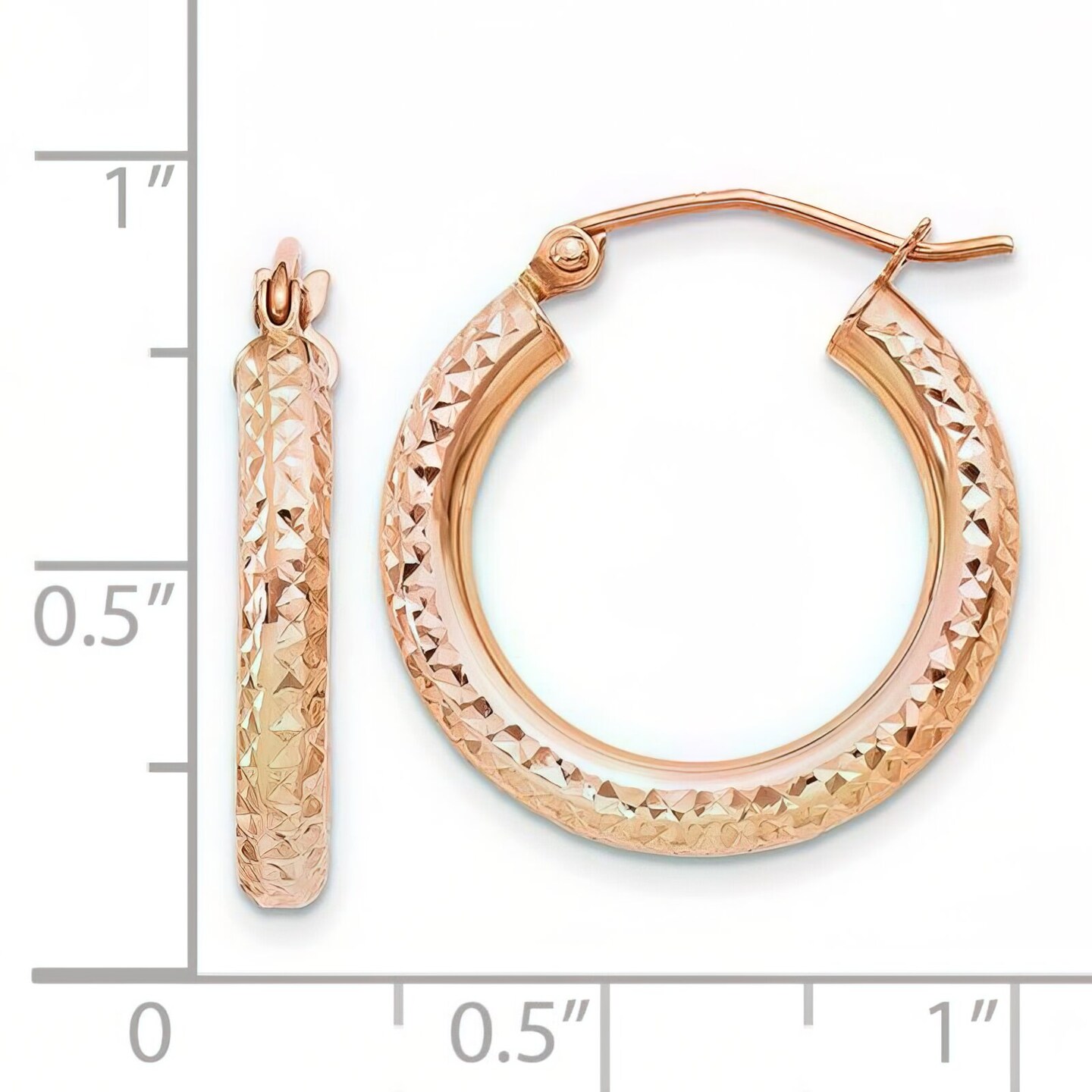 14K Rose Gold Hoop Earrings Jewelry FindingKing 22mm x 20mm