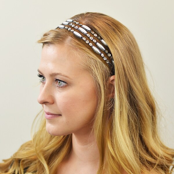 Beaded Organza Stretch Headband