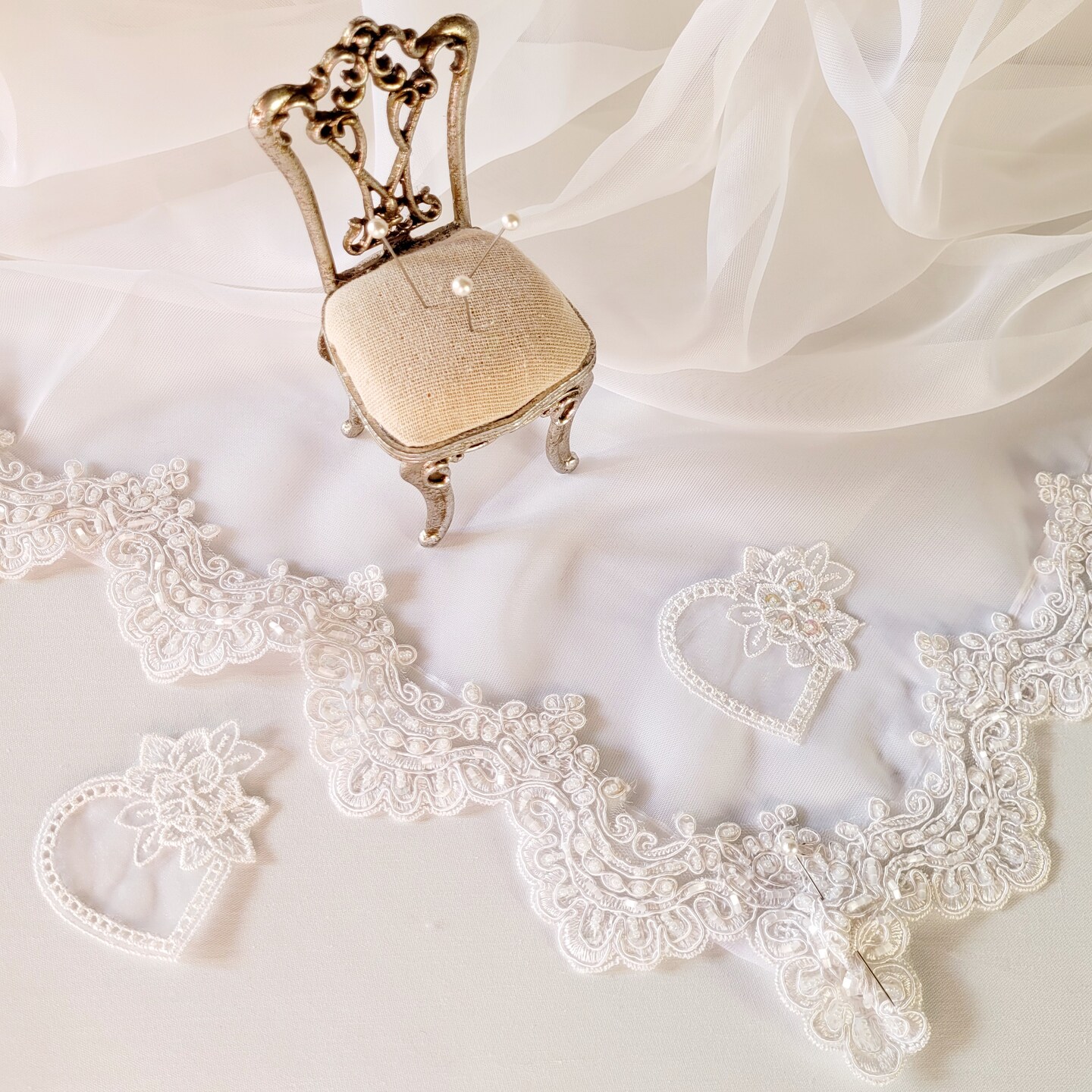 Vintage Bridal Flower Bud Lace Applique (Pack of 2)