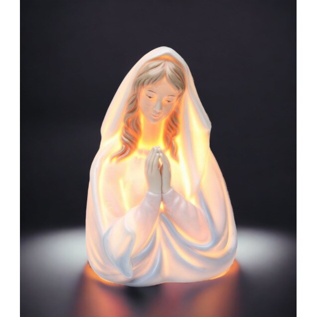 kevinsgiftshoppe Hand Painted Ceramic Praying Madonna Night Light Home Decor Religious Decor Religious Gift Church Decor