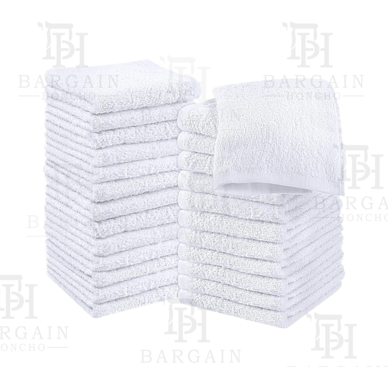 Bargain Hunters 10-Pack: Absorbent 100% Cotton Kitchen Dish Cloths 12x12  Face Wash Cloth
