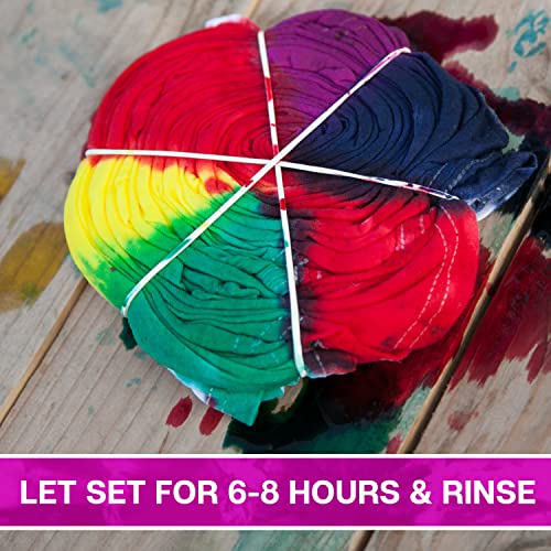 Tie-Dye Party, 18 Pre-Filled Bottles, Creative Group Activity, All-in-1 Fashion Design Kit, 1 Pack, Rainbow