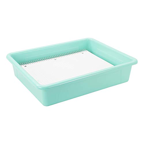 Storex Letter Size Flat Storage Tray – Organizer Bin with Non-Snap Lid for  Classroom, Office and Home, Teal, 5-Pack (62541U05C)