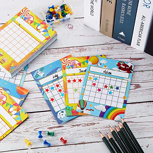 Sticker Chart Incentive Chart for Classroom Sticker Chart for Kids Behavior and 1760 Colorful Star Stickers for Classroom Teaching or Family Using (122 Pieces)